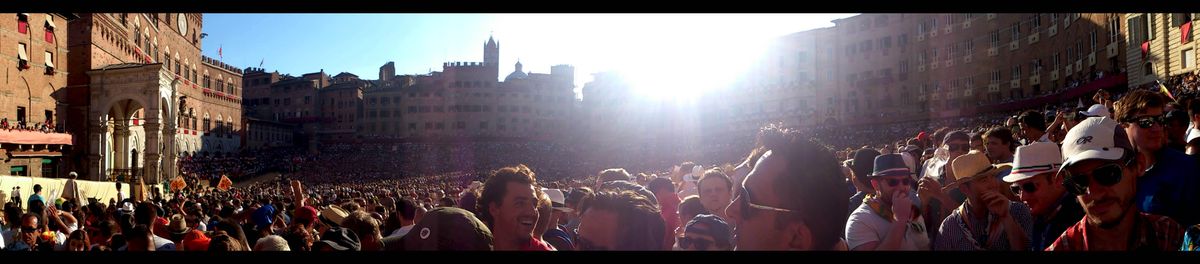 A shot of the crowd that was at the horse race named Palio in Siena, 16th of August 2013