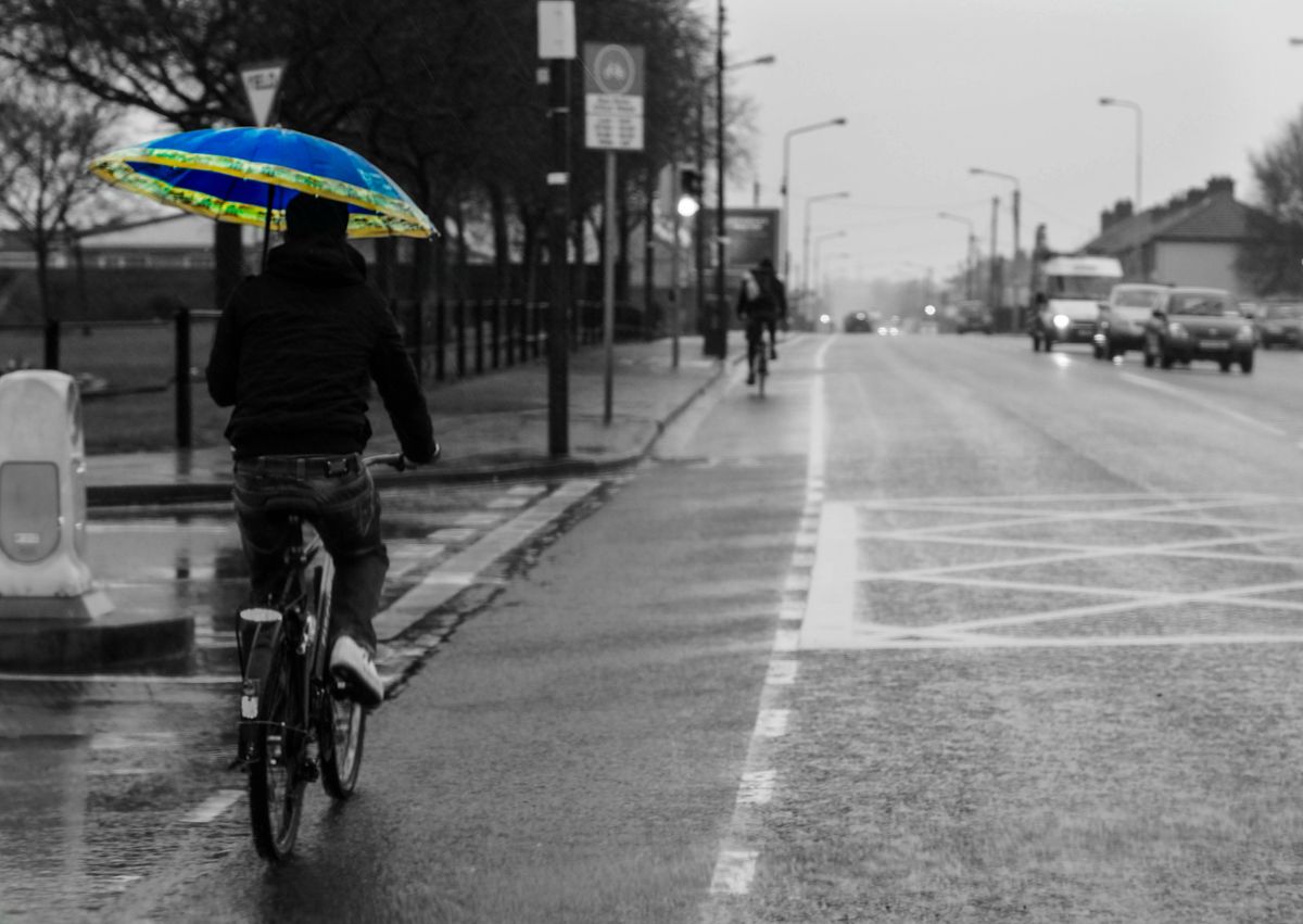 cycling in the rain