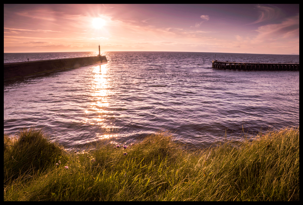 Picture of a sunset in Aberystwyth, Wales