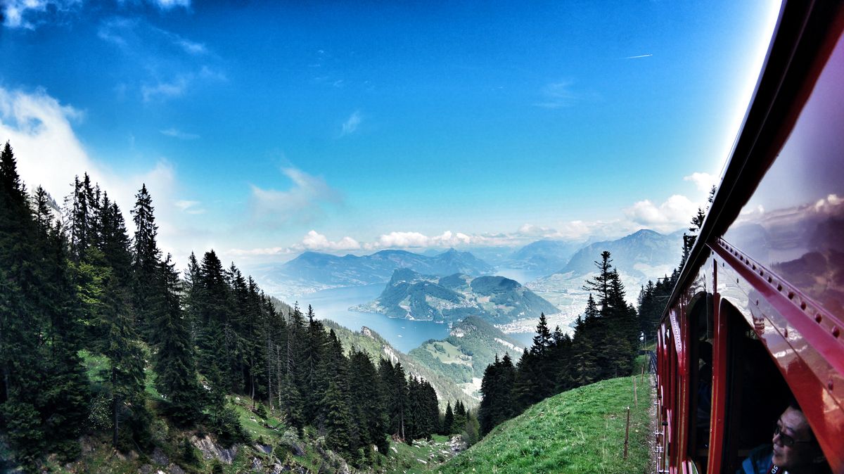 enjoy the view from cogwheel train to pilatus