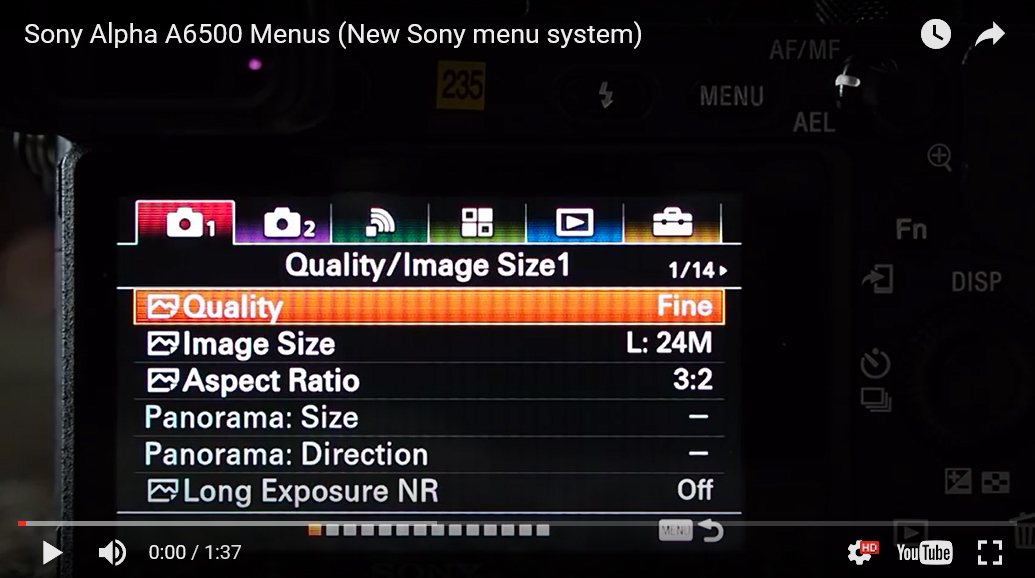 Sony A-6500 - Menustructuur - Camera 1 - 01.jpg
