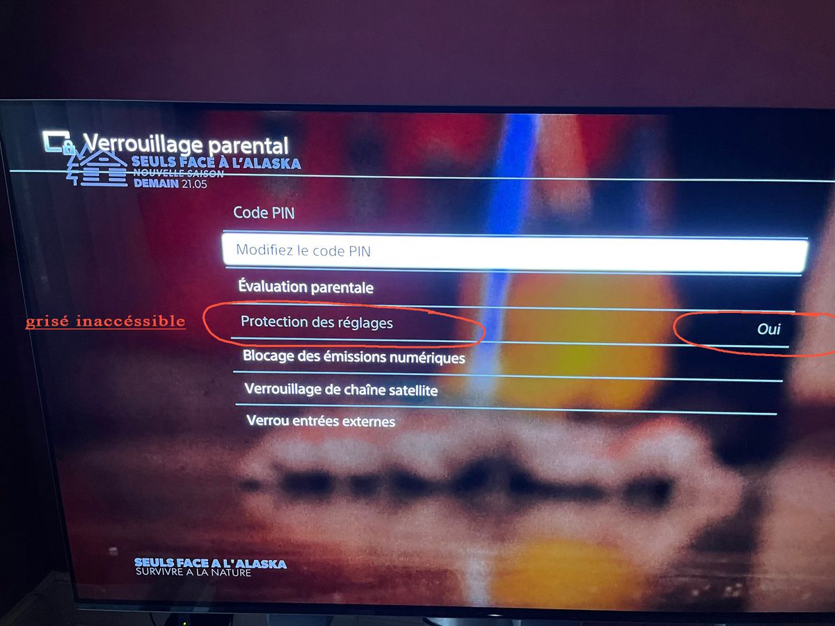 comment désactiver "la protection des réglages"