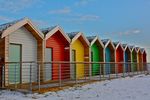 Tynemouth beach (Newcastle - UK) Beach cabins in winter